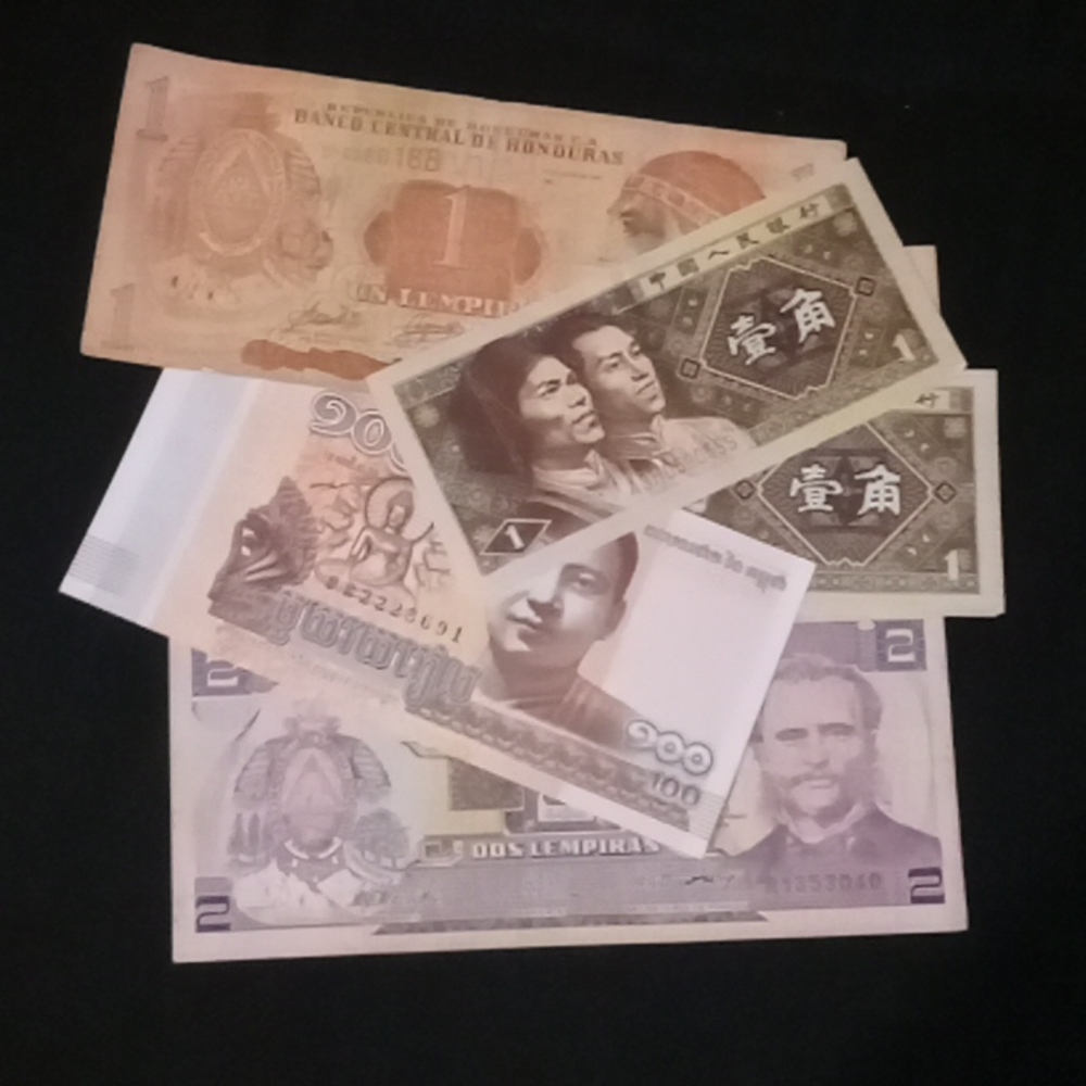 Very cool collection of six foreign bills